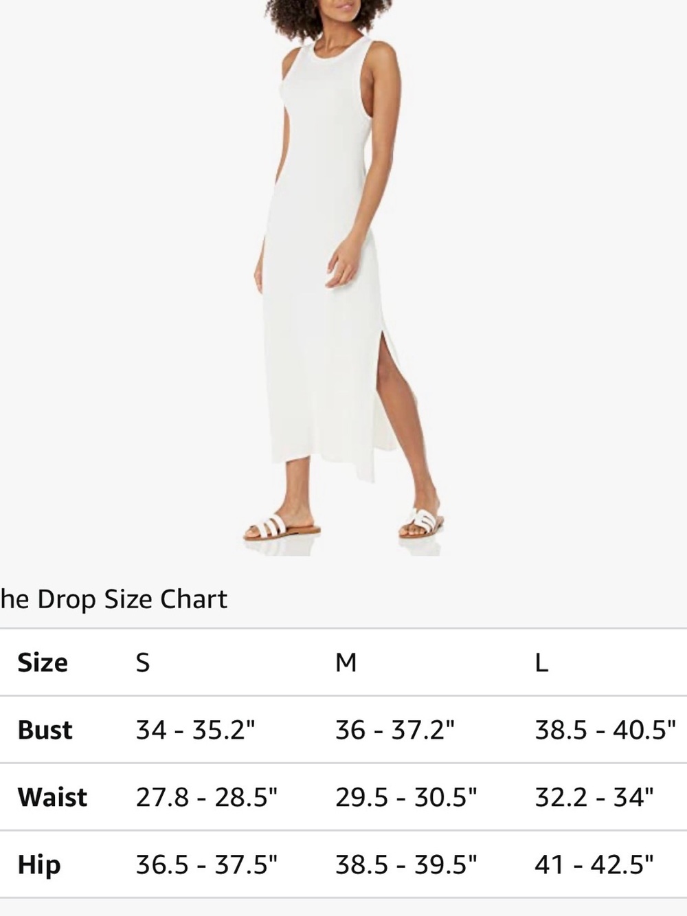 Sleeveless White Maxi Tank Dress with Side Slit - Picture 4 of 5